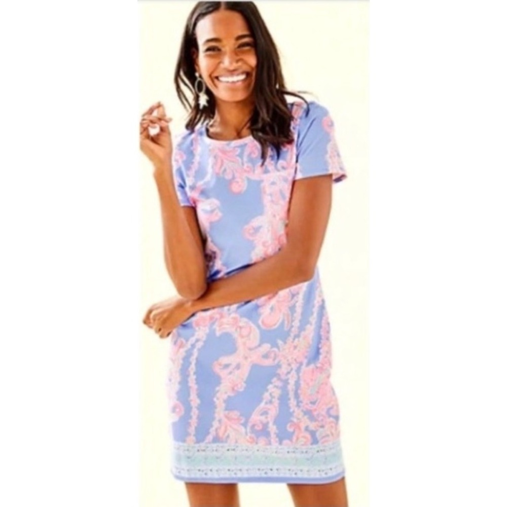 Lilly Pulitzer Declan Dress Blue Peri Go With The Flow XXS Starfish NWT $108